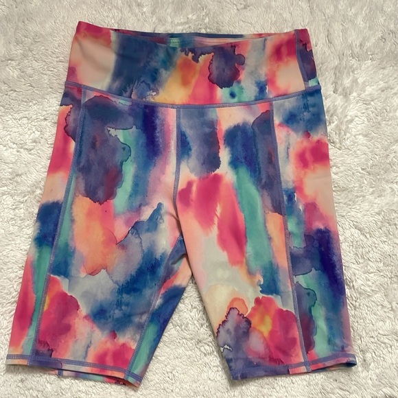 Gently used medium Threads 4 thought multi colored pink purple biker shorts - Picture 2 of 5